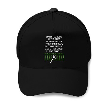 Discover 99 Little Bugs In The Code Computer Geek Funny Programmer Baseball Caps