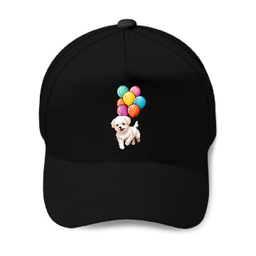 Discover Flying Balloons Maltese Baseball Caps