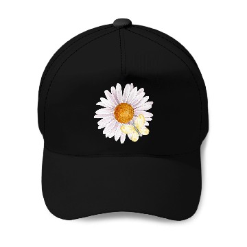 Discover Spring Time Flower and Butterfly Baseball Tees Baseball Caps