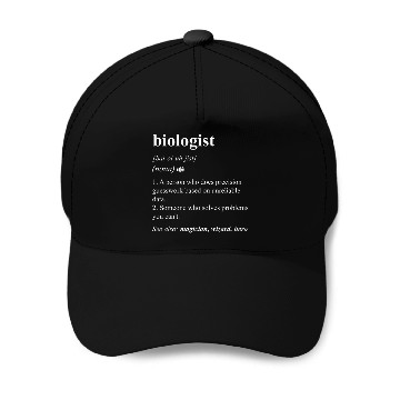 Discover Biologist Funny Dictionary Definition Baseball Caps