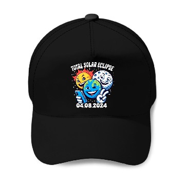 Discover Funny Earth Moon Sun Total Solar Eclipse April 8 2024 Baseball Tees Baseball Caps