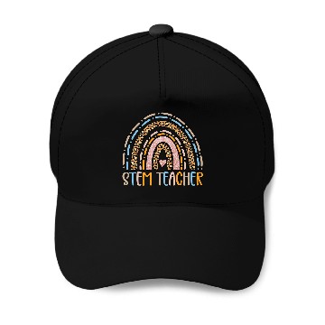 Discover STEM Teacher Science Technology Engineering Math Rainbow Baseball Caps