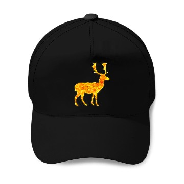 Discover Reindeer Deer Fires Burning Flames Baseball Caps