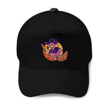 Discover Flamingo Witch Magician Baseball Caps