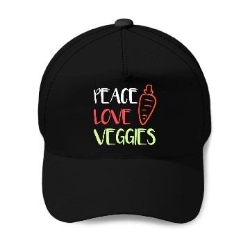 Discover Peace Love Veggies Vegetable Baseball Tees Baseball Caps