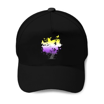 Discover Non Binary Butterfly Tree Non Binary Flag Nonbinary Pride Baseball Caps