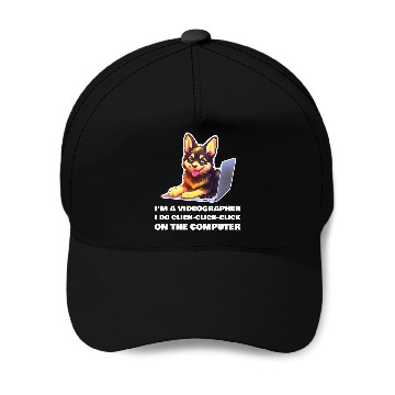Discover Im a Videographer I Do ClickClickClick On The Computer Baseball Caps