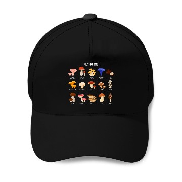 Discover Mushroom Identification Chart 2 Baseball Caps