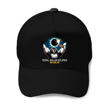 Discover Newfoundland Dog Selfie Solar Eclipse Baseball Tees Baseball Caps
