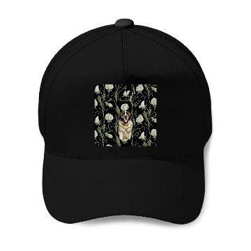 Discover Saint Bernard White Sweet Pea Flower Pattern Baseball Caps