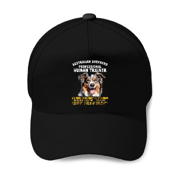 Discover Professional Human Trainer Australian Shepherd Baseball Tees Baseball Caps
