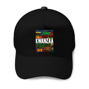 Discover Kwanzaa 7 Principles Word Art Baseball Caps
