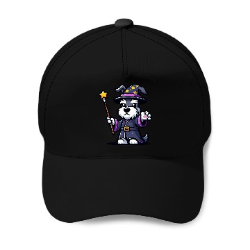 Discover Schnauzer Wizard Funny Dog Magic Baseball Tees Baseball Caps