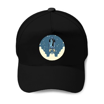 Discover Space Launch Astronaut Zip Baseball Caps