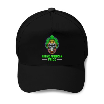 Discover Native American Pride Skull Style Baseball Caps