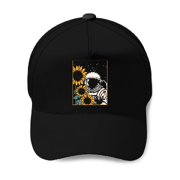 Discover Space Explorer Sunflowers Astronaut Baseball Caps