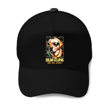 Discover Solar Eclipse 2024 Dog Wearing Solar Eclipse Glasses Baseball Tees Baseball Caps