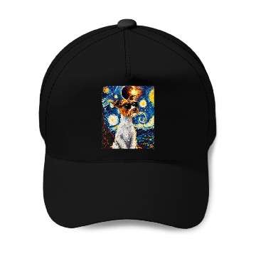Discover Total Solar Eclipse Wire Fox Terrier Dog 2 Baseball Caps