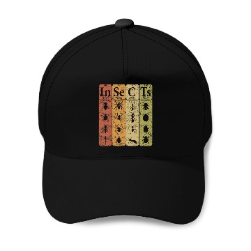 Discover Insects Periodic Table Elements Entomologist Retro Bugs 21 Baseball Tees Baseball Caps