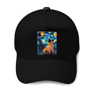 Discover Total Solar Eclipse Pug Dog Baseball Tees Baseball Caps