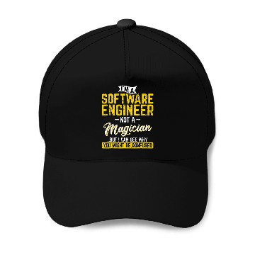 Discover Software Engineer Not A Magician Programmer Developer Coder Baseball Caps