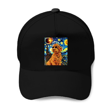 Discover Total Solar Eclipse Goldendoodle Dog 1 Baseball Caps