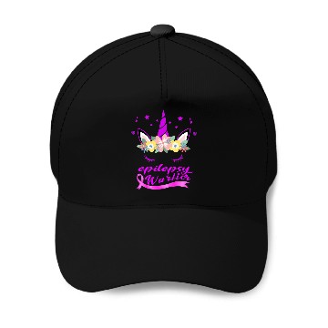Discover Unicorns Face epilepsy Awareness Baseball Tees Baseball Caps