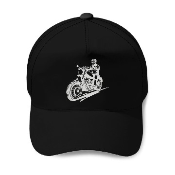 Discover Motorcyclist skeleton Baseball Tees Baseball Caps