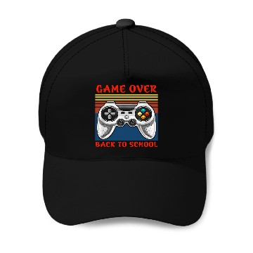 Discover Back to School Funny Controller Game Over Teacher Student Baseball Tees Baseball Caps