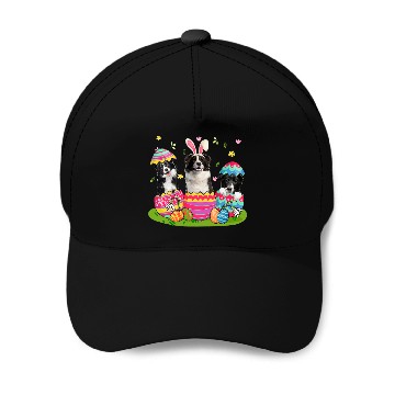 Discover Three Bunny Border Collie Inside Easter Egg Happy Easter Baseball Caps