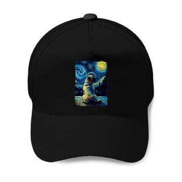 Discover Pug Starry Night 1 Baseball Caps