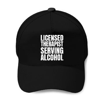 Discover Licensed Therapist Serving Alcohol Funny Bartender Baseball Tees Baseball Caps