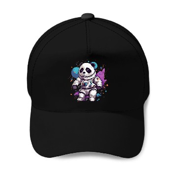 Discover Panda Astronaut Floating Through Outer Space Pandas 2 Baseball Caps