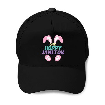 Discover One Hoppy Janitor Easter Bunny Funny Cleaner For Easter Baseball Tees Baseball Caps
