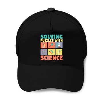 Discover Solving Puzzles with Science Physics Chemist Geek Baseball Tees Baseball Caps