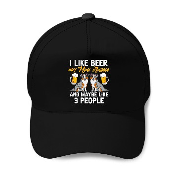 Discover Mini Aussie Beer Miniature Australian Shepherd Baseball Tees Baseball Caps