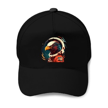 Discover Outer Space Eagle on Galaxy Astronaut Eagle Baseball Caps