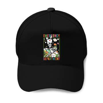 Discover Funny Skeletons ER Easter nurses Emergency Room Bunny Eggs Baseball Tees Baseball Caps