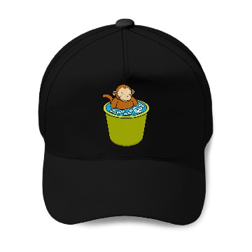 Discover Monkey Ice Bathing Healthy Hobby Baseball Tees Baseball Caps