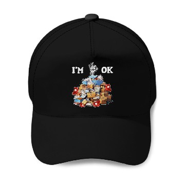 Discover Funny Skeletons Hand Im Okay Postal Worker Baseball Tees Baseball Caps