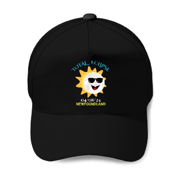 Discover Newfoundland Funny Sun Moon Total Solar Eclipse 040824 Baseball Caps