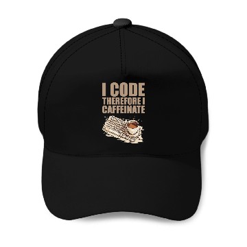Discover caffeines Coder Software Developer Engineer Coffee Programmer 12 Baseball Caps