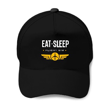 Discover Eat Sleep Flight Sim Simulator Pilot Baseball Tees Baseball Caps