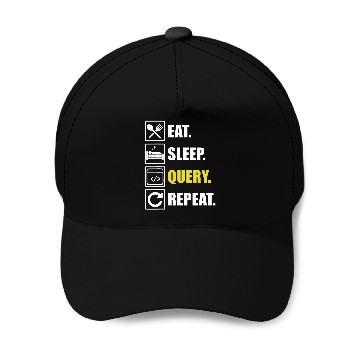 Discover Eat Sleep Query Computer Programmer Programming Graphic Baseball Tees Baseball Caps