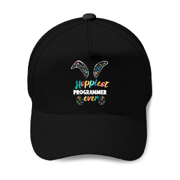 Discover Hoppiest Programmer Ever Funny Programmer Easter Matching Baseball Tees Baseball Caps
