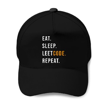 Discover Eat Sleep Leetcode repeat Funny programmer Baseball Caps