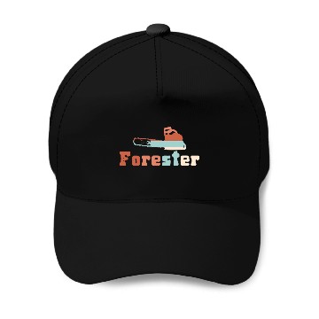 Discover Retro Forester Chainsaw Forest Logging Forestry Baseball Tees Baseball Caps
