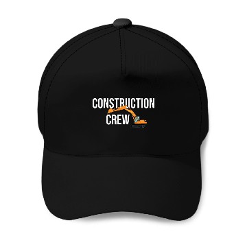 Discover Construction Crew Escavator Construction Worker Baseball Caps