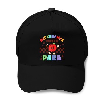 Discover Difference Maker Para Paraprofessional Apple Teacher Retro Baseball Caps