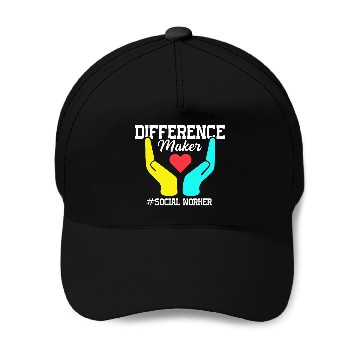 Discover Difference Maker Proud Social Worker 1 Baseball Caps